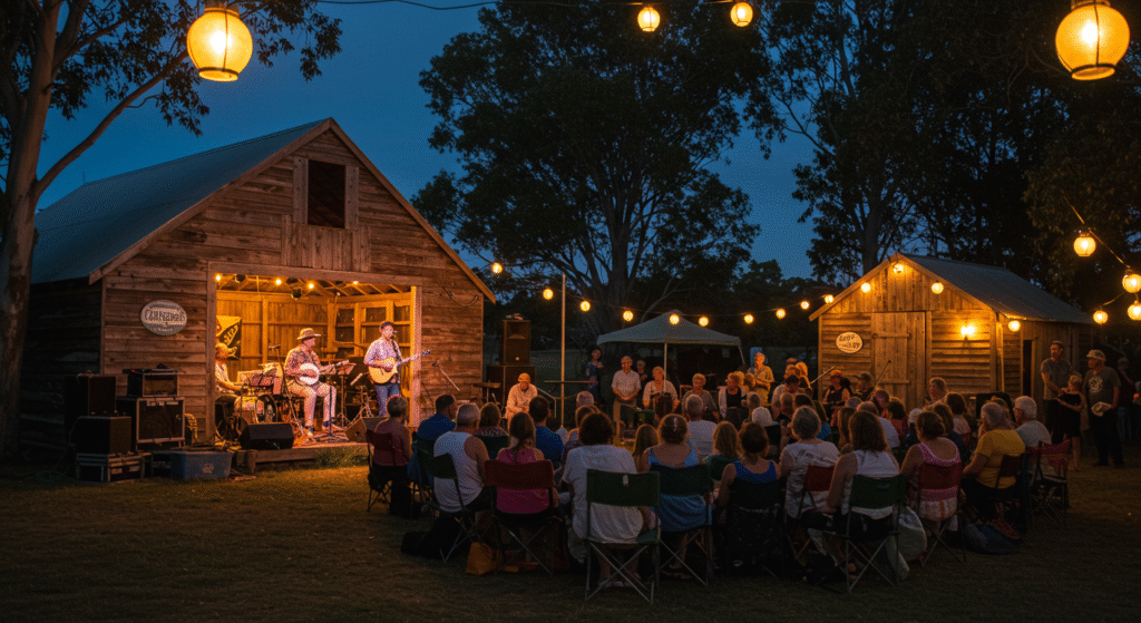 Acoustic music sessions and storytelling at Cobargo Folk Festivalโa small but soulful local folk festival in Australia.