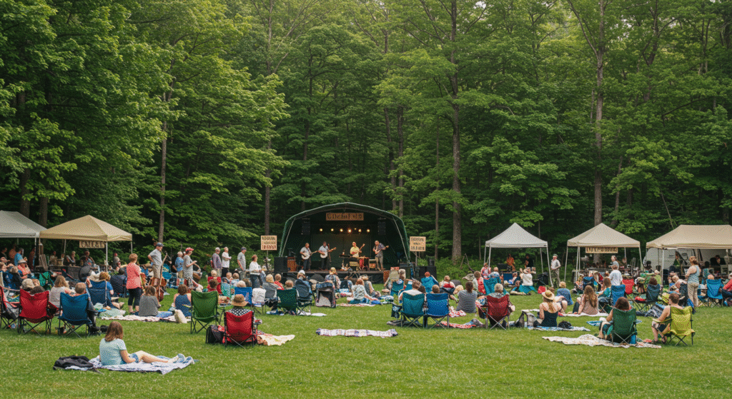 The Bluff Mountain Festival in North Carolina brings Appalachian charm to life with live folk music and nature, capturing the spirit of Local Folk Festivals in Small Towns.